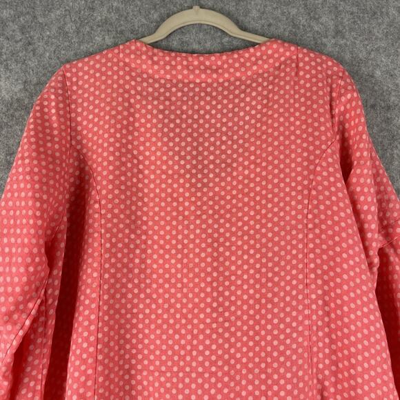 Miss Sugar Linen Dress Womens XL Pink Polka Dot Tiered Lagenlook Made In Italy - Picture 12 of 15